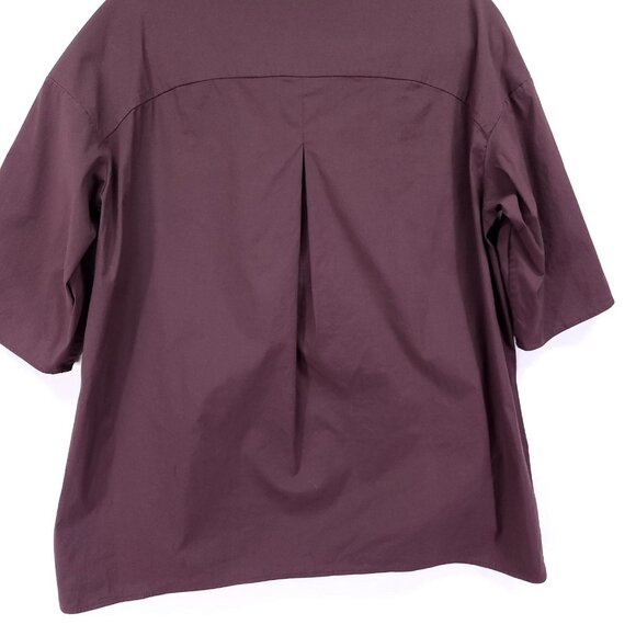 COS Roll Neck Tunic Top Size 4 Quarter Sleeve Minimalist Blouse Long Back Hem - Picture 14 of 16